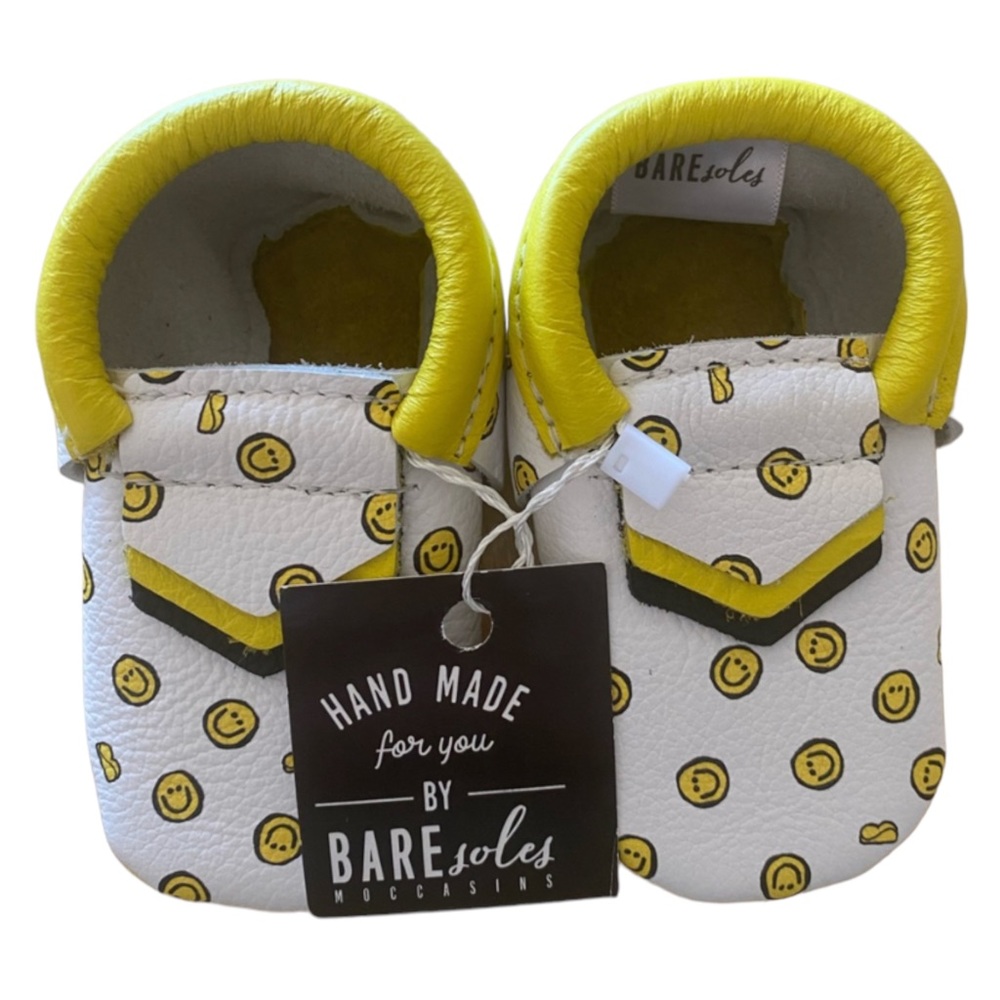 Smile Printed Leather Moccasins